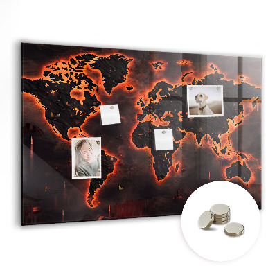 Magnetisch wandbord Wereldkaart