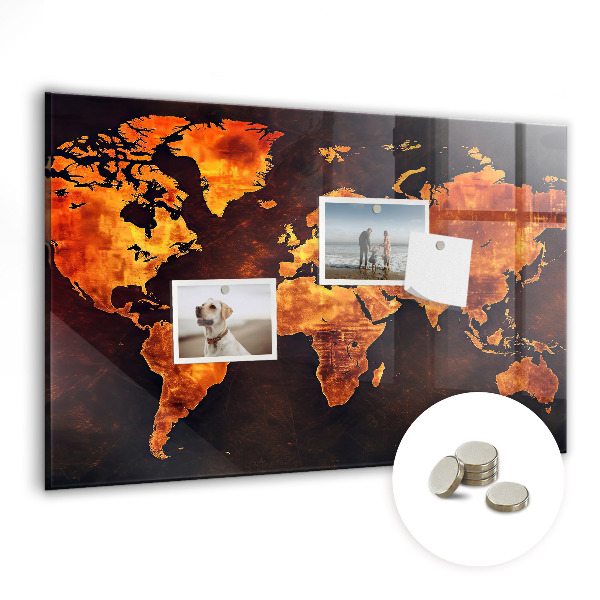 Memobord keuken Wereldkaart