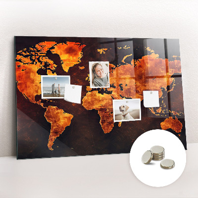 Memobord keuken Wereldkaart