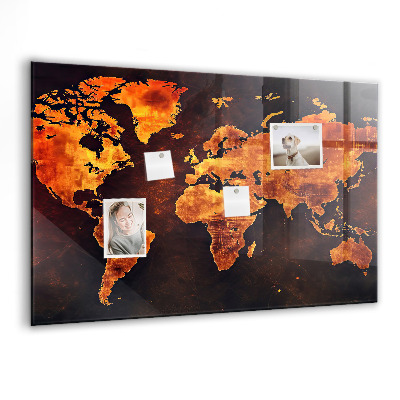 Memobord keuken Wereldkaart