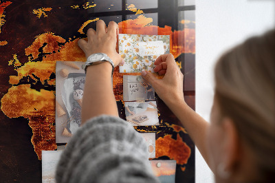 Memobord keuken Wereldkaart