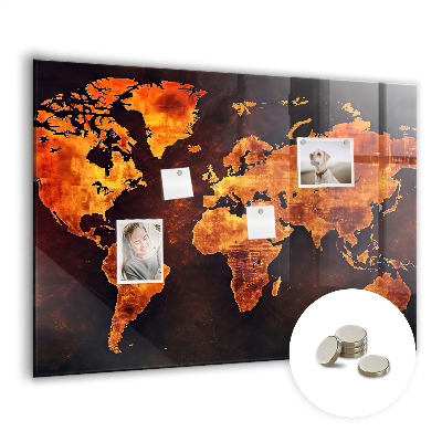 Memobord keuken Wereldkaart