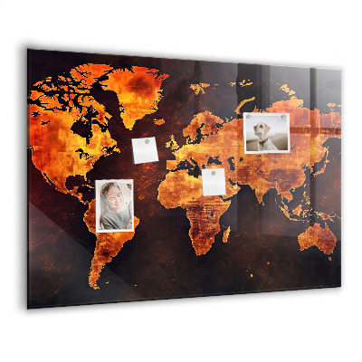 Memobord keuken Wereldkaart