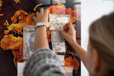 Memobord keuken Wereldkaart