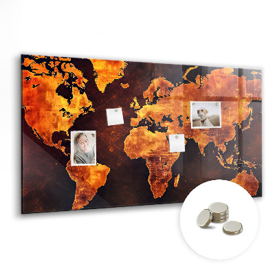 Memobord keuken Wereldkaart