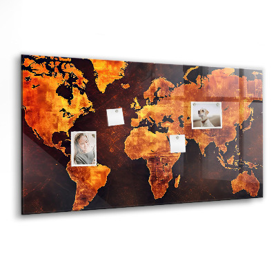 Memobord keuken Wereldkaart