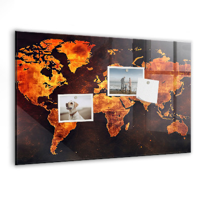 Memobord keuken Wereldkaart