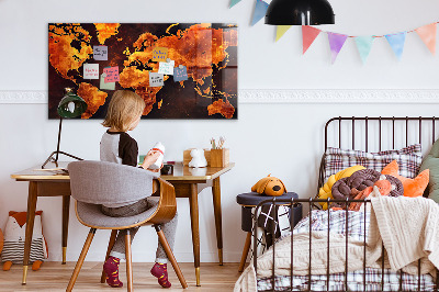 Memobord keuken Wereldkaart