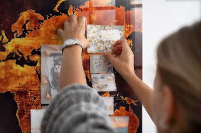Memobord keuken Wereldkaart