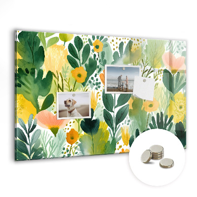 Memobord keuken Aquarelbloemen