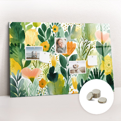 Memobord keuken Aquarelbloemen