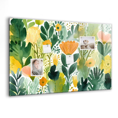 Memobord keuken Aquarelbloemen
