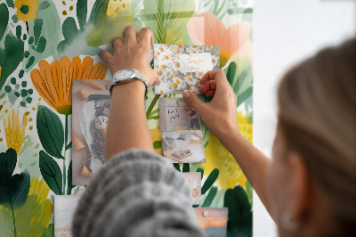 Memobord keuken Aquarelbloemen