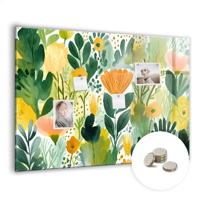 Memobord keuken Aquarelbloemen