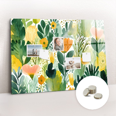 Memobord keuken Aquarelbloemen