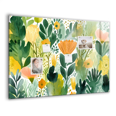 Memobord keuken Aquarelbloemen