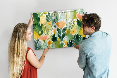Memobord keuken Aquarelbloemen
