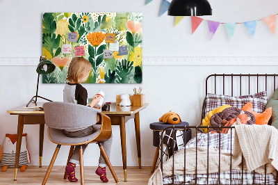 Memobord keuken Aquarelbloemen