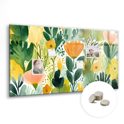Memobord keuken Aquarelbloemen
