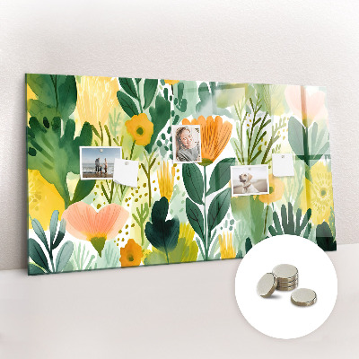 Memobord keuken Aquarelbloemen