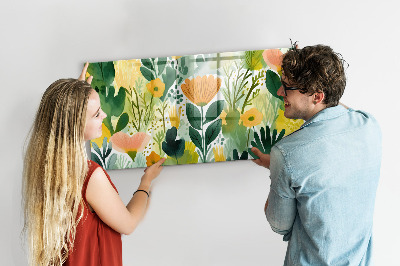 Memobord keuken Aquarelbloemen