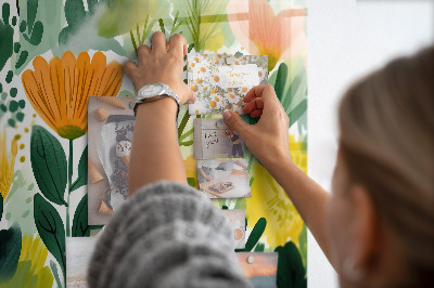 Memobord keuken Aquarelbloemen