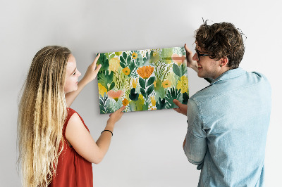Memobord keuken Aquarelbloemen