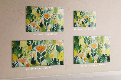 Memobord keuken Aquarelbloemen