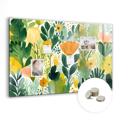 Memobord keuken Aquarelbloemen