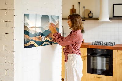 Memobord keuken Berglandschap