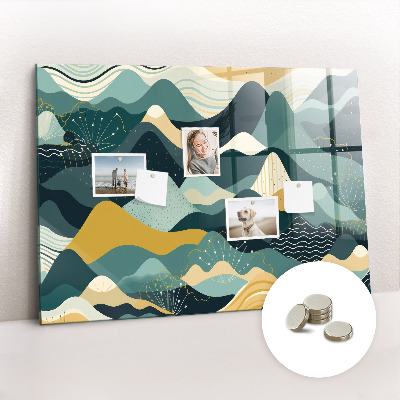 Magnetisch wandbord Illustratieve bergen