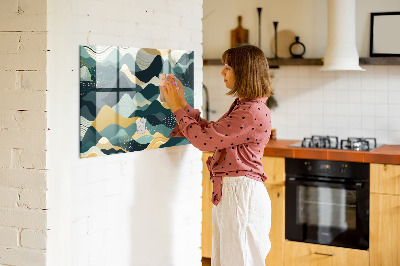 Magnetisch wandbord Illustratieve bergen