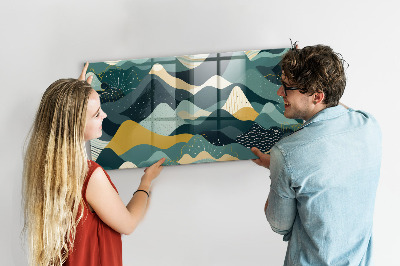 Magnetisch wandbord Illustratieve bergen