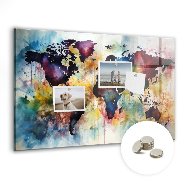 Magnetisch wandbord Aquarelkaart