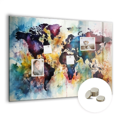 Magnetisch wandbord Aquarelkaart