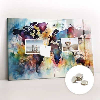 Magnetisch wandbord Aquarelkaart