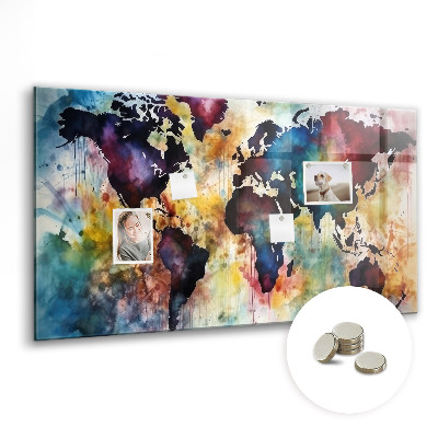 Magnetisch wandbord Aquarelkaart