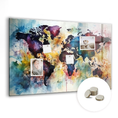 Magnetisch wandbord Aquarelkaart