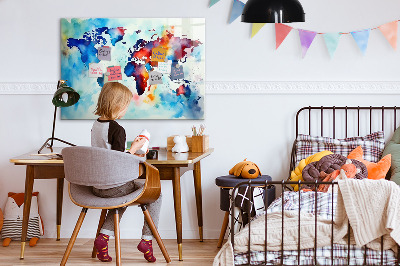 Magnet board Geschilderde kaart