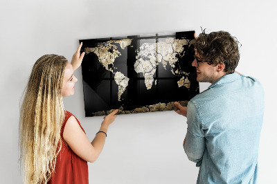 Magnetisch wandbord Wereldkaart van droogte