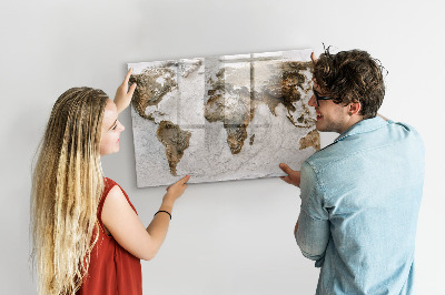 Memobord keuken Oude wereldkaart