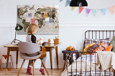 Memobord keuken Oude wereldkaart