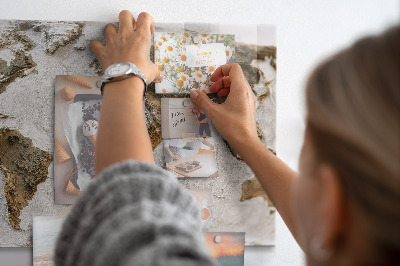 Memobord keuken Oude wereldkaart