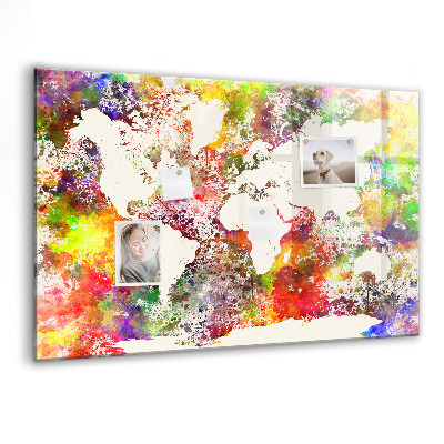 Magnetisch wandbord Aquarel wereldkaart