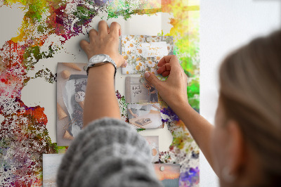 Magnetisch wandbord Aquarel wereldkaart