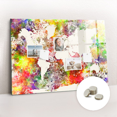 Magnetisch wandbord Aquarel wereldkaart
