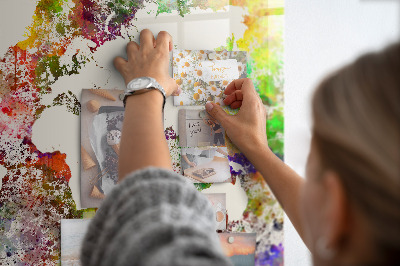 Magnetisch wandbord Aquarel wereldkaart