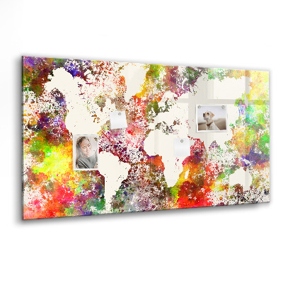 Magnetisch wandbord Aquarel wereldkaart