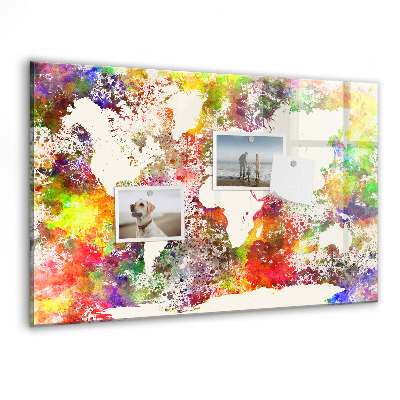Magnetisch wandbord Aquarel wereldkaart