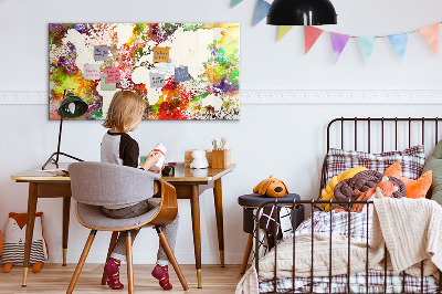 Magnetisch wandbord Aquarel wereldkaart